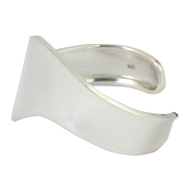 Sterling Silber Manschetten-Armband "Silver Wave" - ​​Handgemachtes Manschetten-Armband aus Silber