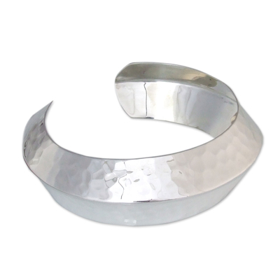 Sterling silver cuff bracelet, 'Ethereal' - Modern Sterling Silver Cuff Bracelet