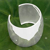Sterling silver cuff bracelet, 'The Barrel' - Handmade Sterling Silver Cuff Bracelet