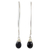 Black spinel dangle earrings, 'Sublime' - Sterling Silver and Black Spinel Drop Earrings thumbail