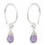Amethyst dangle earrings, 'Glowing Exotic' - Silver and Amethyst Damgle Earrings thumbail