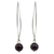 Pearl dangle earrings, 'Sublime Darkness' - Sterling Silver and Pearl Dangle Earrings thumbail