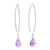 Amethyst dangle earrings, 'Sublime' - Handcrafted Silver and Amethyst Earrings thumbail