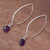 Amethyst dangle earrings, 'Sublime' - Handcrafted Silver and Amethyst Earrings (image 2b) thumbail