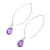Amethyst dangle earrings, 'Sublime' - Handcrafted Silver and Amethyst Earrings (image 2c) thumbail