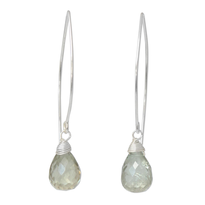 Quartz dangle earrings, 'Sublime' - Quartz dangle earrings
