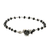 Black spinel floral bracelet, 'Rose Horizon' - Black spinel floral bracelet