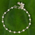 Pearl floral bracelet, 'White Rose Horizon' - Sterling Silver and Pearl Bracelet (image 2) thumbail