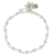Pearl floral bracelet, 'White Rose Horizon' - Sterling Silver and Pearl Bracelet thumbail