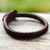 Leather wristband bracelet, 'Rugged Chic' - Artisan Crafted Leather Wristband Bracelet (image 2b) thumbail