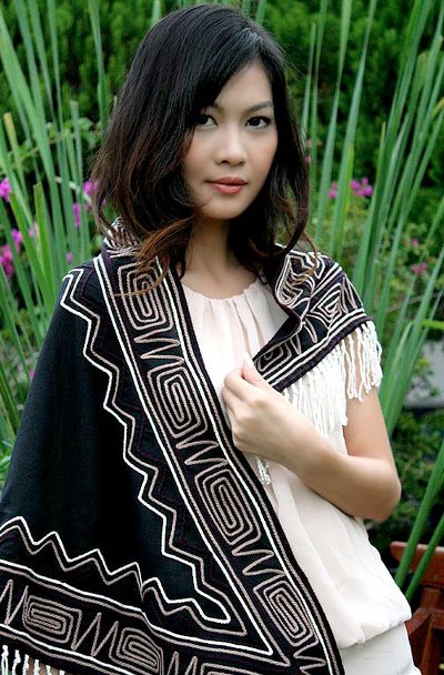 Cotton scarf, 'Lanna Legend' - Handcrafted Cotton Scarf