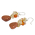 Quartz and carnelian cluster earrings, 'Bouquet' - Hand Crafted Multigem Cluster Earrings (image 2b) thumbail