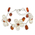 Pearl and carnelian floral bracelet, 'Bright Dream' - Unique Pearl and Carnelian Flower Bracelet (image 2a) thumbail
