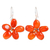 Carnelian floral earrings, 'Mystic Daisy' - Handcrafted Floral Carnelian Earrings