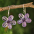 Amethyst floral earrings, 'Mystic Daisy' - Amethyst Flower Earrings thumbail