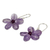 Amethyst floral earrings, 'Mystic Daisy' - Amethyst Flower Earrings (image 2b) thumbail