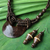Coconut shell jewelry set, 'Thai Princess' - Coconut Shell Earrings and Necklace Jewelry Set thumbail