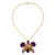 Natural orchid brooch pin necklace, 'Orchid Fantasy' - Gold Plated Natural Flower Pendant Necklace (image 2a) thumbail