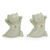 Celadon ceramic statuettes, 'Good Luck Cats' (pair) - Thai Celadon Ceramic Sculptures (Pair) thumbail