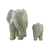 Celadon ceramic statuettes, 'Natural Nurture' (pair) - Green Celadon Ceramic Elephant Statuettes (Pair) (image 2e) thumbail