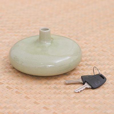 Celadon ceramic vase, 'Classic Green' - Celadon Ceramic Vase from Thailand