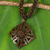 Coconut shell pendant necklace, 'Diamond Sun' - Fair Trade Coconut Shell Pendant Necklace (image 2) thumbail