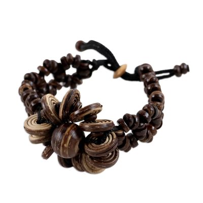 Handcrafted Beaded Coconut Shell Bracelet