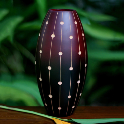 Wood vase, 'Codex' - Thai Mango Wood Vase