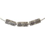Silver pendant necklace, 'Three Amulets' - 950 Silver Beaded Necklace