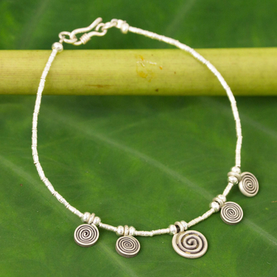 Silver charm bracelet, 'Secret Circle' - 950 silver charm bracelet