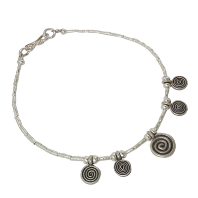 Silver charm bracelet, 'Secret Circle' - 950 silver charm bracelet