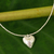 Silver heart pendant necklace, 'Heartbeat' - Handcrafted Heart Shaped 950 Silver Pendant Necklace (image 2) thumbail