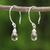 Smoky quartz dangle earrings, 'Smoky Teardrop' - Sterling Silver and Smoky Quartz Dangle Earrings (image 2) thumbail
