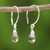 Smoky quartz dangle earrings, 'Smoky Teardrop' - Sterling Silver and Smoky Quartz Dangle Earrings (image 2b) thumbail