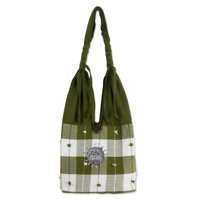Handtasche aus Baumwolle - Gemusterte Umhängetasche aus Baumwolle aus Thailand