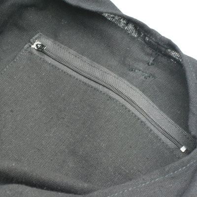 Handtasche aus Baumwolle - Bestickte Sling-Handtasche aus Baumwolle und Hanf