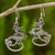 Sterling silver dangle earrings, 'Dragon Duet' - Handcrafted Sterling Silver Dangle Earrings thumbail