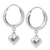 Sterling silver hoop earrings, 'Heart Halo' - Sterling Silver Hoop Earrings