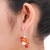 Pearl and carnelian cluster earrings, 'Summer's Glow' - Beaded Carnelian Earrings (image 2b) thumbail