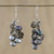 Pearl cluster earrings, 'Midnight Mystery' - Pearl and Quartz Dangle Earrings (image 2) thumbail