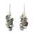 Pearl cluster earrings, 'Midnight Mystery' - Pearl and Quartz Dangle Earrings thumbail