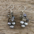 Pearl cluster earrings, 'Midnight Mystery' - Pearl and Quartz Dangle Earrings (image 2b) thumbail