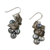 Pearl cluster earrings, 'Midnight Mystery' - Pearl and Quartz Dangle Earrings (image 2c) thumbail
