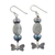 Pearl and labradorite dangle earrings, 'Iridescent Sky' - Pearl and labradorite dangle earrings (image 2d) thumbail