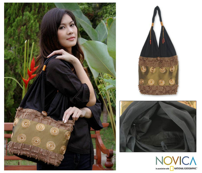 Shoulder bag, 'Moonlight - Handmade Cotton Shoulder Bag from Thailand