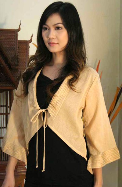 Cotton blouse, 'Thai Sands' - Handmade Cotton Blouse