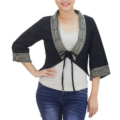 Cotton blouse, 'Thai Deluxe' - Handmade Cotton Blouse