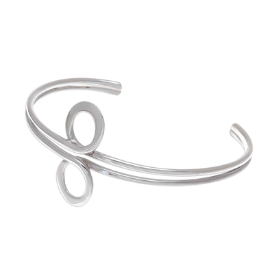 Sterling silver cuff bracelet, 'Infinite' - Modern Sterling Silver Cuff Bracelet