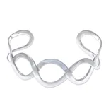 Sterling silver cuff bracelet, 'Waves' - Sterling Silver Cuff Bracelet