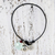 Leather and chalcedony pendant bracelet, 'Peaceful Ways' - Leather and Chalcedony Bracelet (image 2b) thumbail